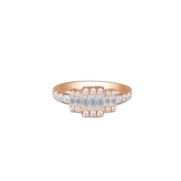 Ethereal Elegance Diamond Ring in 18K Rose Gold