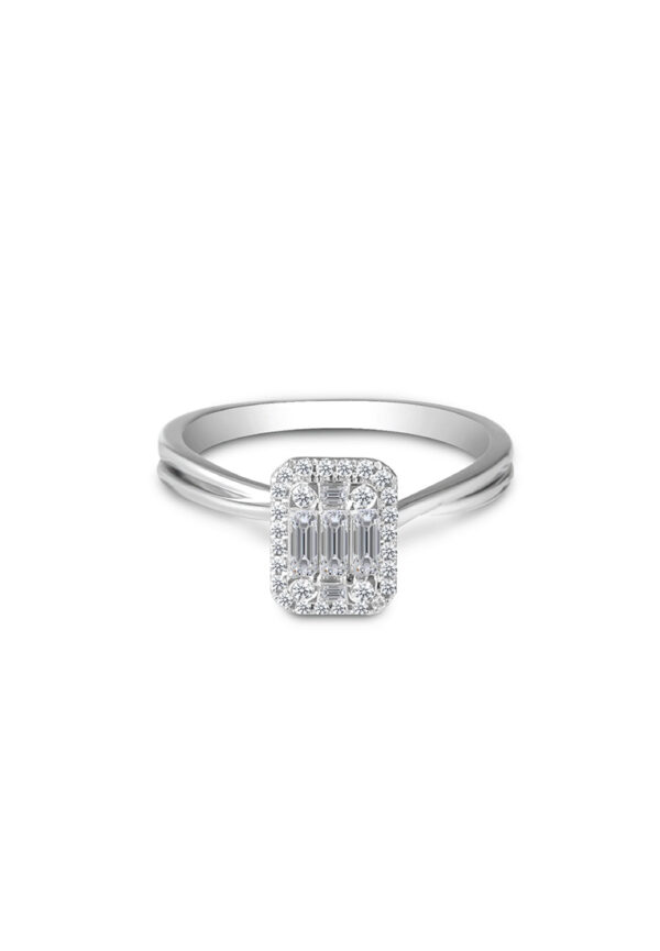 Divine Sparkle Ring in 18K White Gold