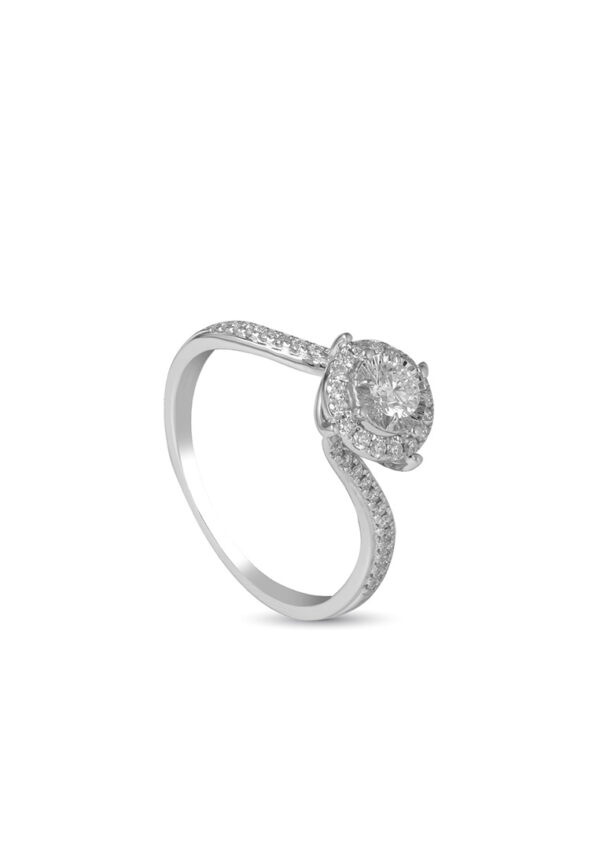 Le Lumiere Twisted Ring in 18K White Gold