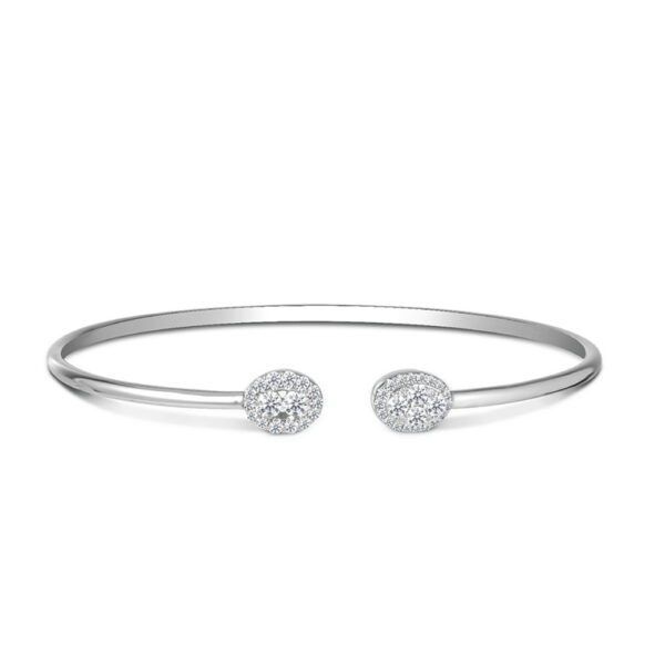 Opulent Grace Bangle in 18K White Gold
