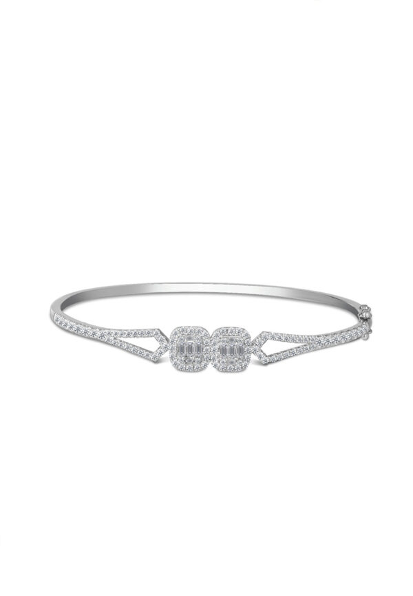 Divine Sparkle Bangle in 18K White Gold