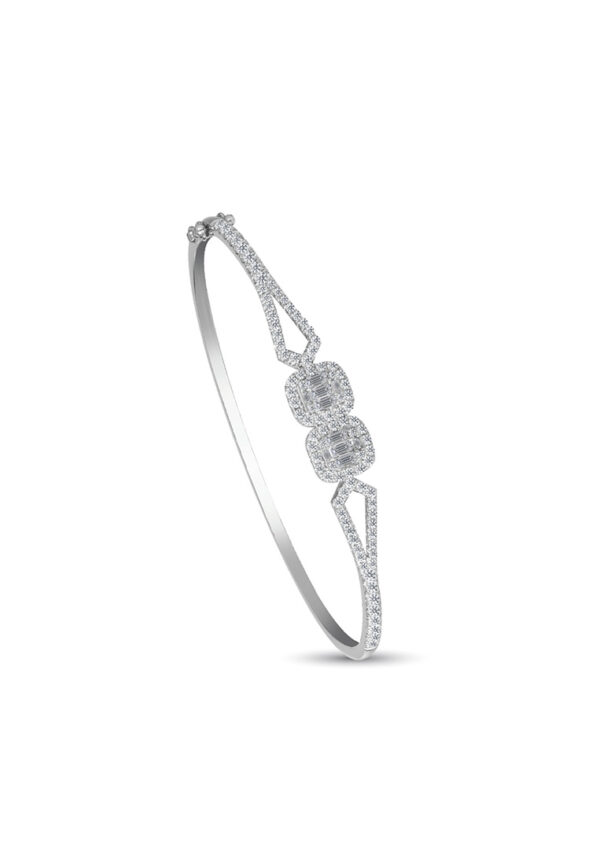 Divine Sparkle Bangle in 18K White Gold
