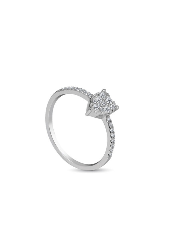 Opulent Grace Diamond Ring in 18K White Gold