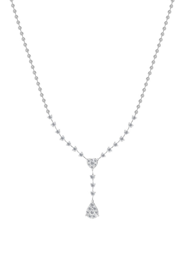 Opulent Grace Necklace in 18K White Gold