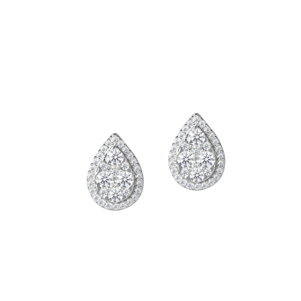 Opulent Grace Earrings in 18K White Gold