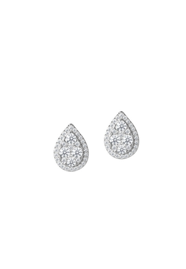 Opulent Grace Earrings in 18K White Gold