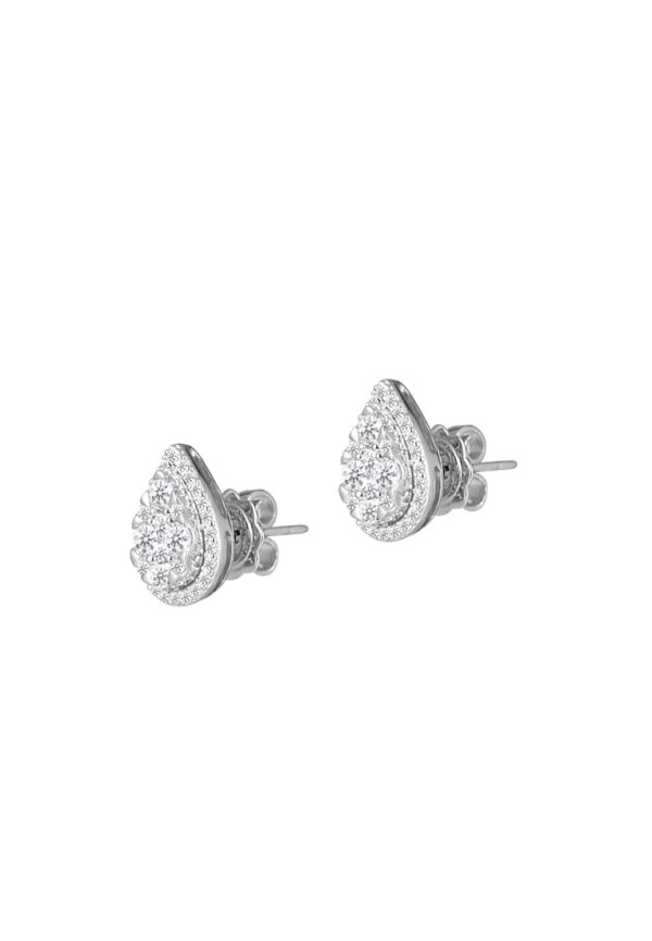 Opulent Grace Earrings in 18K White Gold