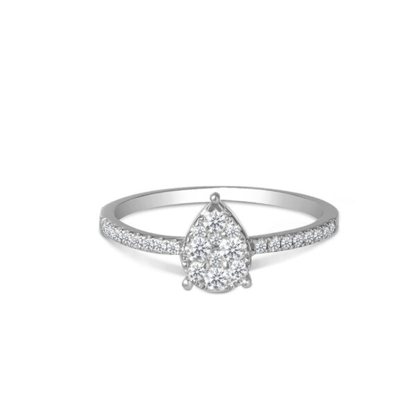 Opulent Grace Diamond Ring in 18K White Gold