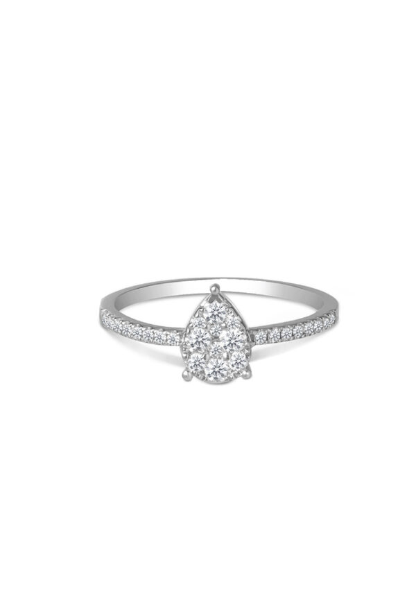 Opulent Grace Diamond Ring in 18K White Gold