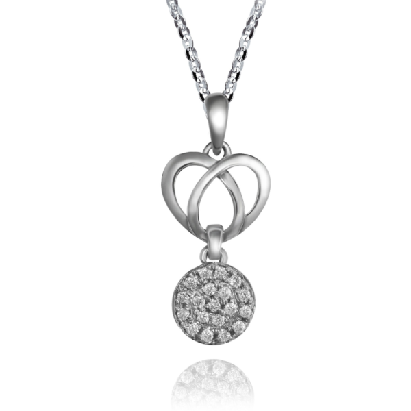 Espoir Eternity Knot Pendant in 9K White Gold