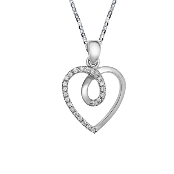 Espoir Love Knot Pendant in 9K White Gold