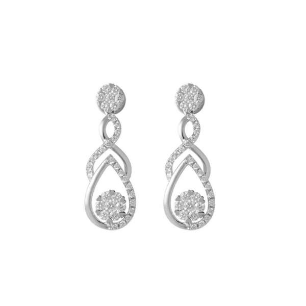 Droplet Earrings in 18K White Gold