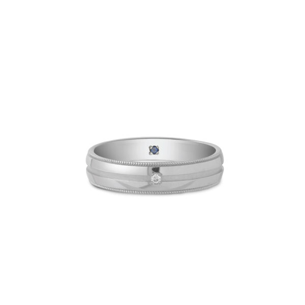 Romantic Blue Wedding Bands in Platinum