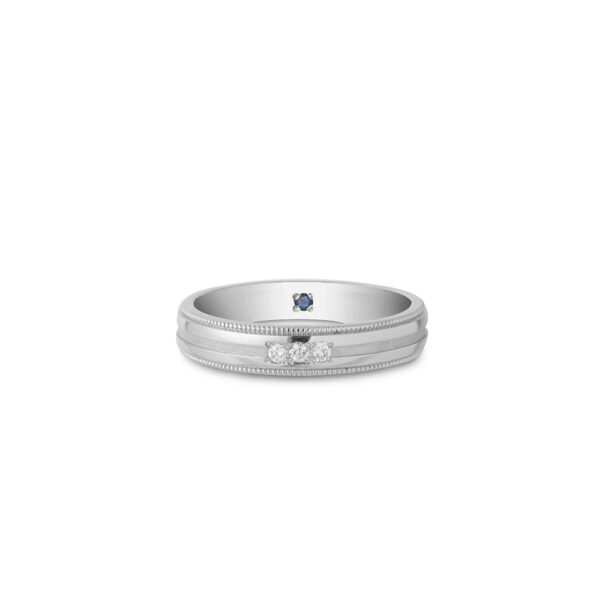 Romantic Blue Wedding Bands in Platinum