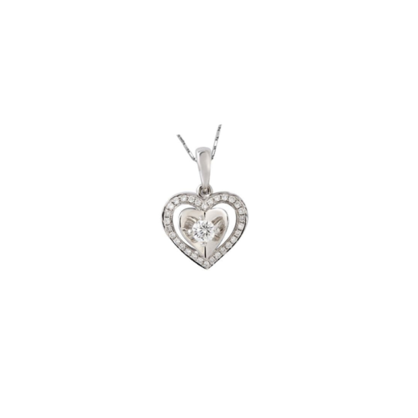 Promesse Love Pendant in 18K White Gold