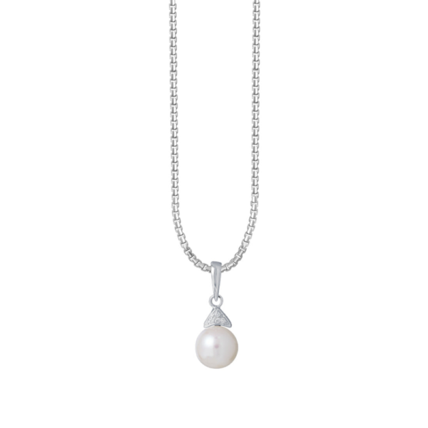 Espoir Pearl Pendant in 9K White Gold