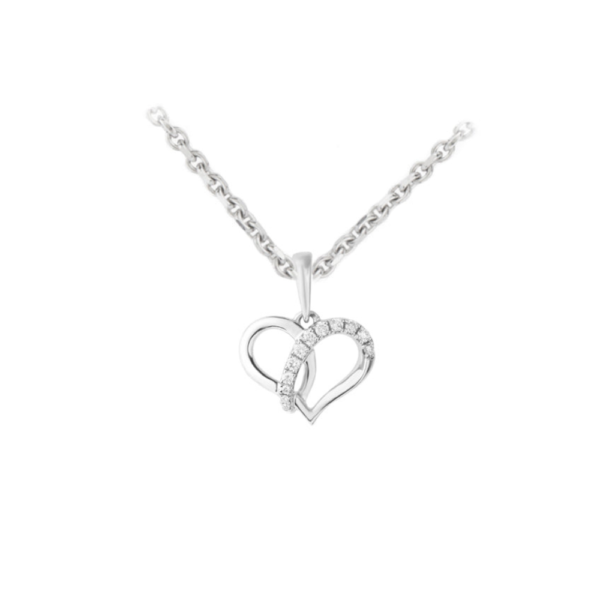 Espoir Love Pendant in 9K White Gold