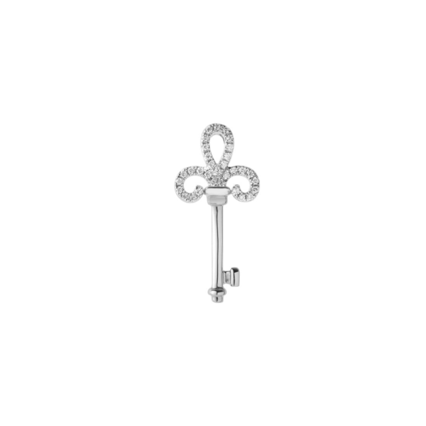 Promesse Clovery Key Pendant in 18K White Gold