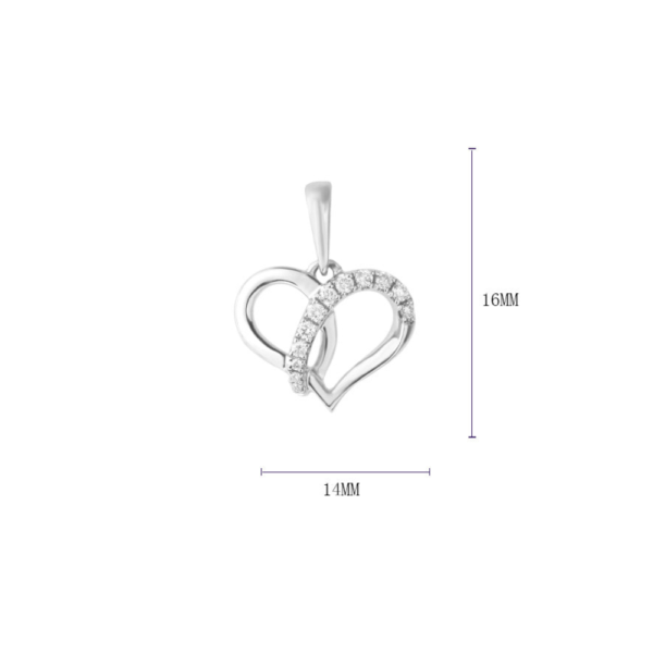 Espoir Love Pendant in 9K White Gold