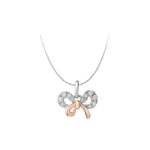Promesse Bow Pendant in 18K White And Rose Gold