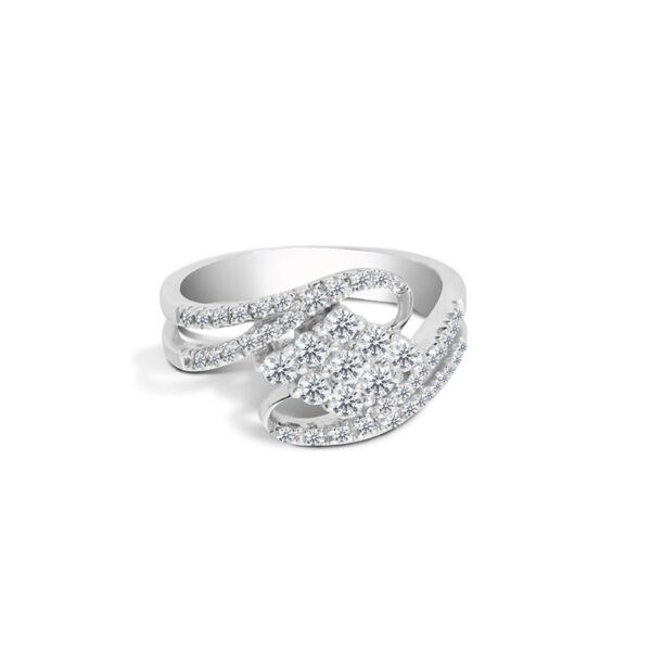 Twilight Embrace Ring In 18K White Gold