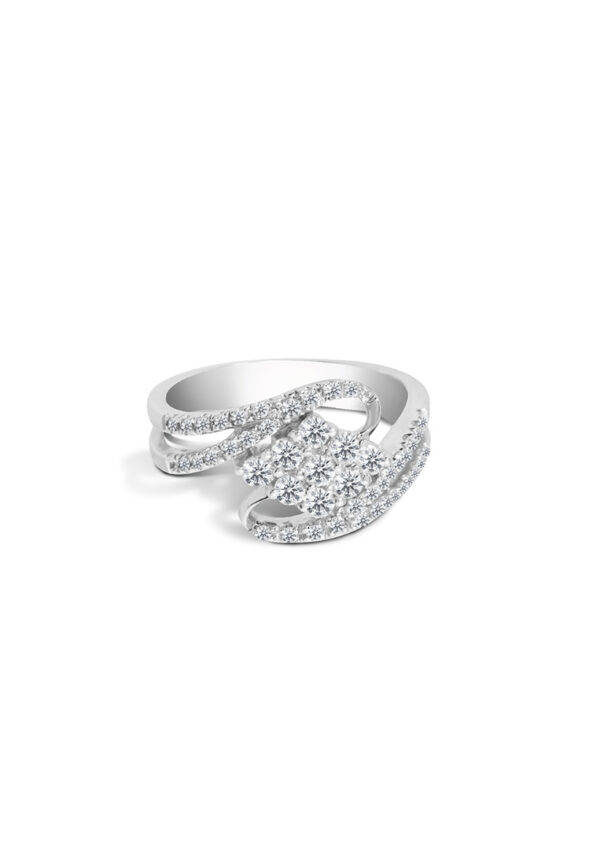 Twilight Embrace Ring In 18K White Gold