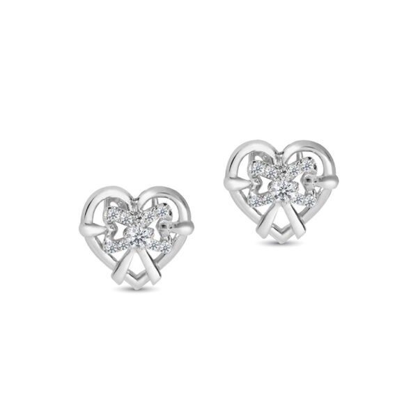 Lover's Knot Earrings In 18K White Gold