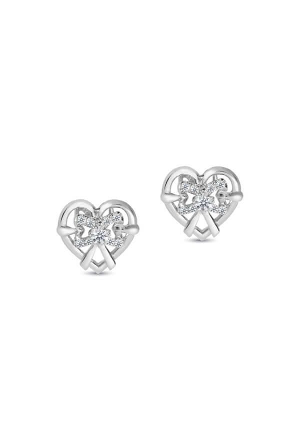 Lover's Knot Earrings In 18K White Gold
