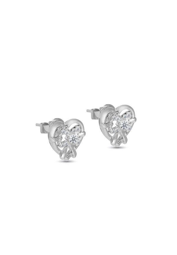 Lover's Knot Earrings In 18K White Gold