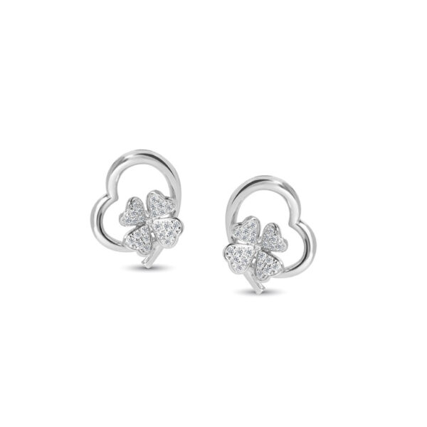 Daisy Earrings In 18K White Gold