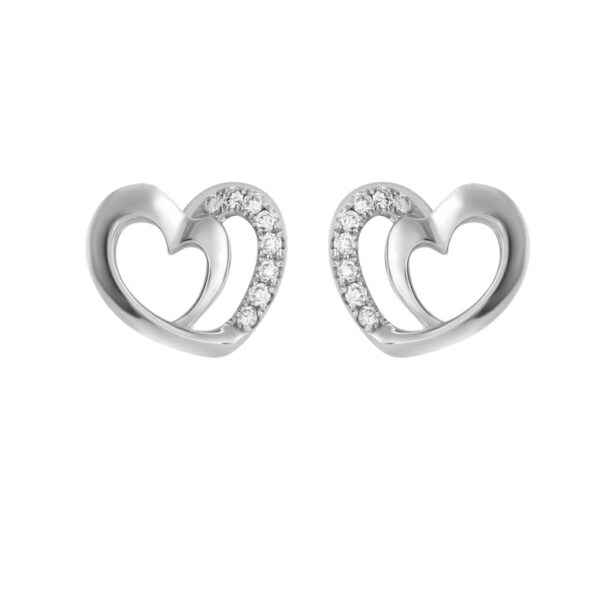 Espoir Love Earrings in 9K White Gold