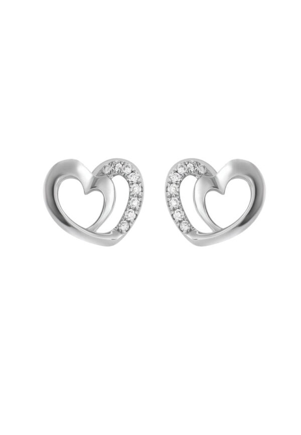 Espoir Love Earrings in 9K White Gold