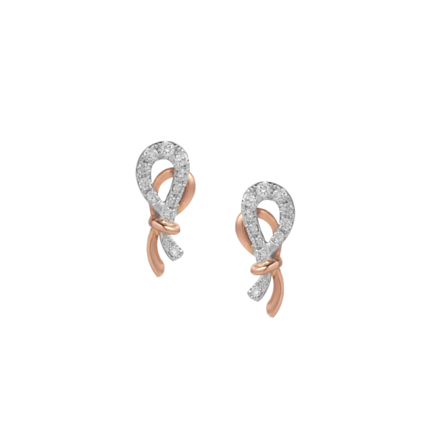 Espoir Eternal Earrings in 9K White and Rose Gold