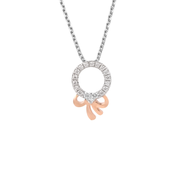 Espoir Eternal Ties Pendant in 9K White and Rose Gold