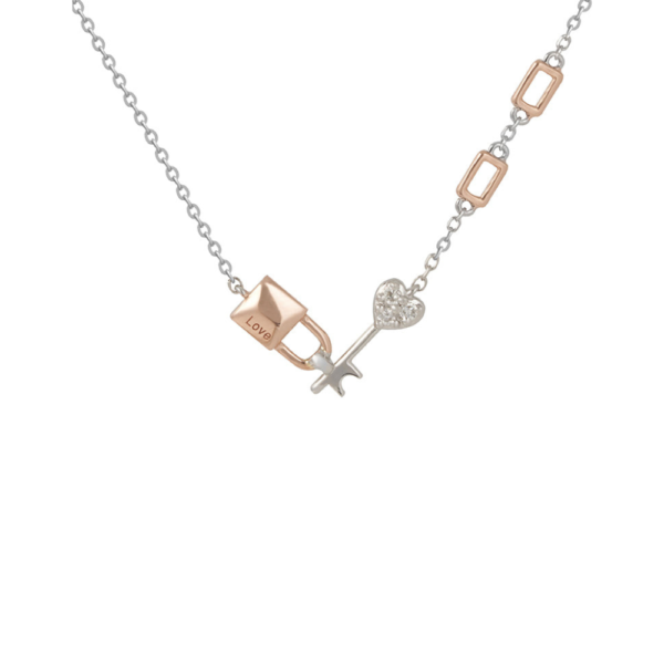 Arrow Necklace In 18K White And Rose Gold
