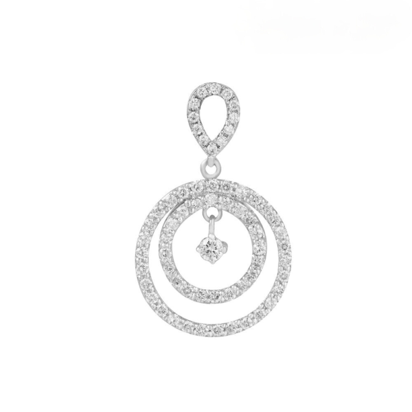 Circular Pendant In 18K White Gold