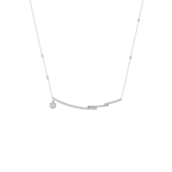 Diamond Necklace in 18K White and Rose Gold