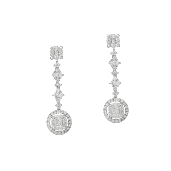 Royalty Diamond Earrings In 18K White Gold