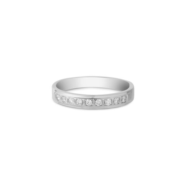 Espoir Wedding Bands In 9K White Gold