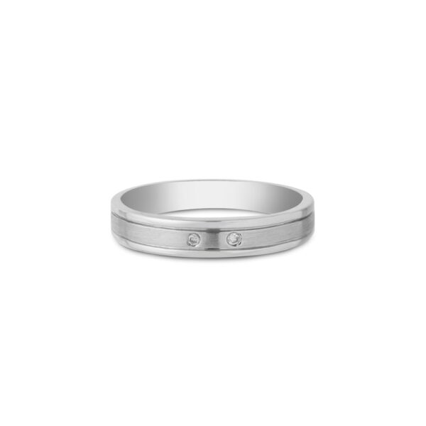 Espoir Wedding Bands In 9K White Gold