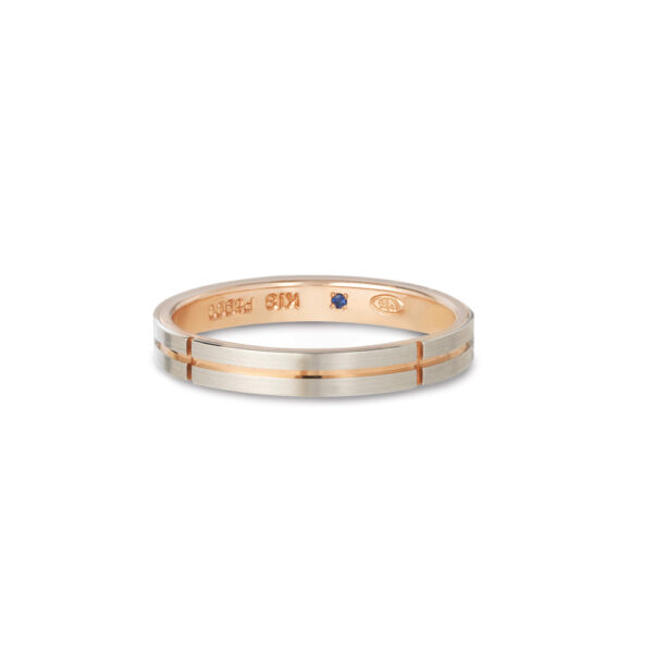 Romantic Blue Wedding Bands in Dual-Tone