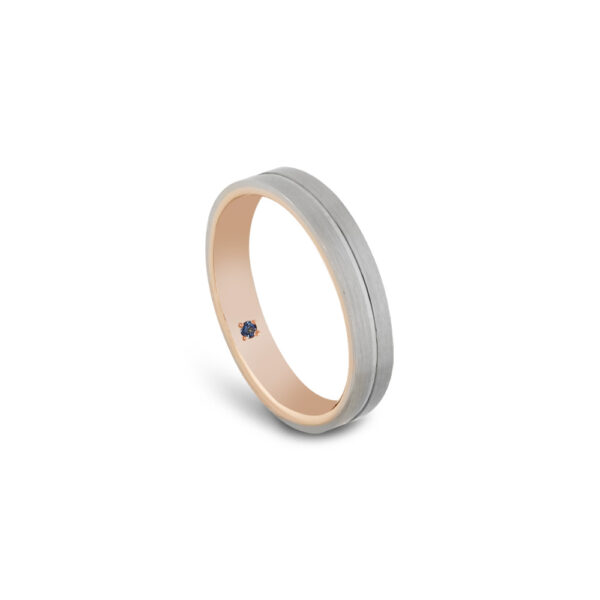 Romantic Blue Wedding Band in Dual-Tone