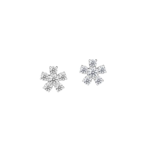 Le Lumiere FIORE Earrings In 18K White Gold