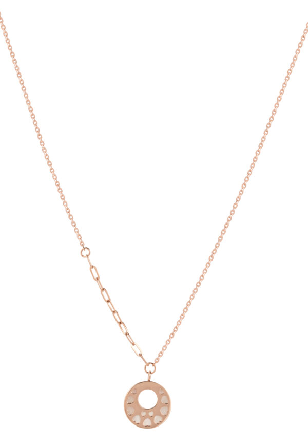 MOP Dual-Sided Circle Necklace in 18K Rose Gold