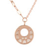 MOP Dual-Sided Circle Necklace in 18K Rose Gold