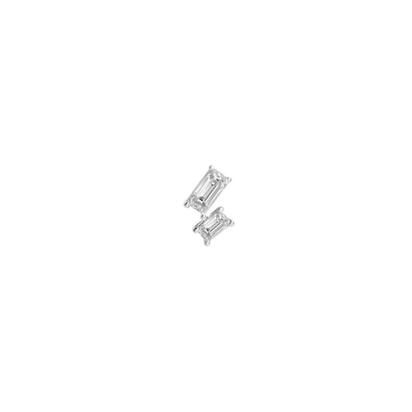 One Piece Stud Earring in 18K White Gold