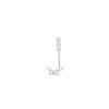 One Piece Fancy Earring Part in 18K White Gold
