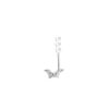 One Piece Fancy Earring Part in 18K White Gold