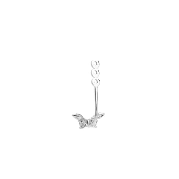 One Piece Fancy Earring Part in 18K White Gold