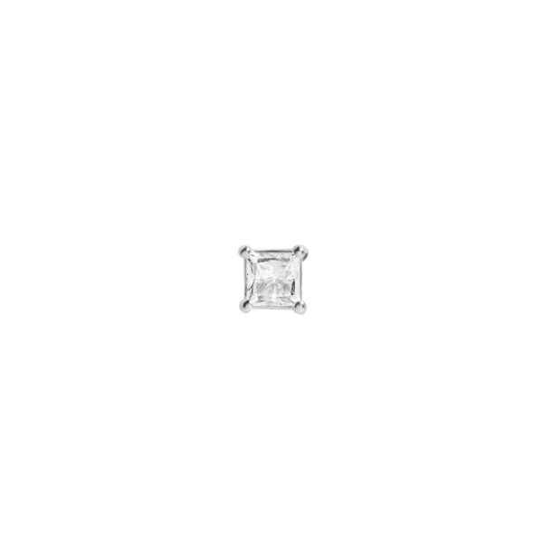 One Piece Stud Earring in 18K White Gold